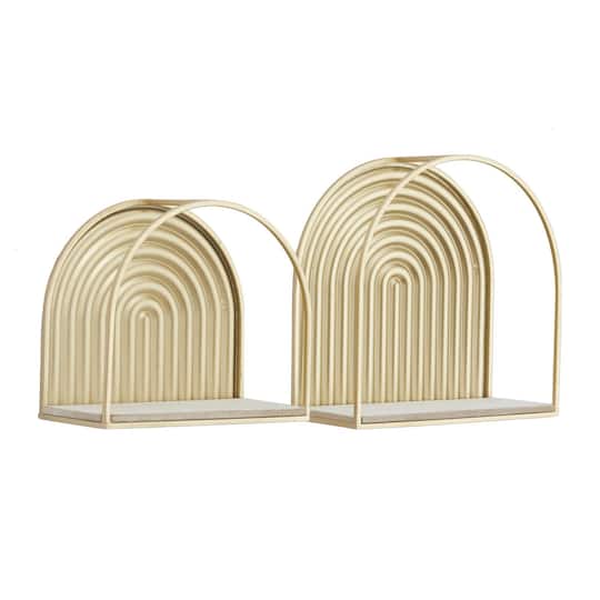 CosmoLiving by Cosmopolitan Gold Contemporary Metal Wall Shelf